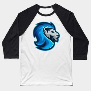 Blue lion head illustration character Baseball T-Shirt